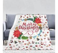 GOOESING Christmas Throw Blanket Christmas Soft and Warm Throw Blanket for Picnic Camping Travel Lightweight Fuzzy Cozy Winter Gift Blankets for Living Room Sofa Couch Bed 40" x 50"(101x127cm)