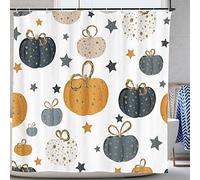 GOOESING Pumpkin Autumn Shower Curtain Set with Hooks Fall Thanksgiving Harvest Bathroom Bathtubs Decor Durable Polyester Fabric