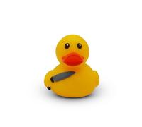 GOOFBALLS Funny Rubber Duck - Hilarious Decorative Duck for Bathroom, Desk, or Gag Gift - Quirky Collectible with Sarcastic Quote - Great Gift for Adults, Coworkers, or Friends-It Happens - Knife