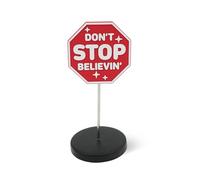 GOOFBALLS Mini Desk Street Sign - Cute & Quirky Office Decor for Desk, Shelf, or Workspace - Fun Tiny Collectible Statue for Adults, Coworkers, or Home Office Gift - Don't Stop Believin