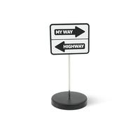 GOOFBALLS Mini Desk Street Sign - Cute & Quirky Office Decor for Desk, Shelf, or Workspace - Fun Tiny Collectible Statue for Adults, Coworkers, or Home Office Gift - My Way Highway