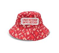 GOOFBALLS Novelty Bucket Hat - Fun Retro Style Summer Sun Hat for Men & Women, Lightweight & Packable Accessory, Ketchup, One size