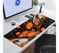 GOOFEI Gaming Mouse Pad 23.6x15.7x0.12 inch Mouse Mat Large Yellow Black Fluid Non-Slip Desk Mat | Stitched Edges, Smooth Glide, Extended Desk Pad, Fits Keyboard & Mouse, for Gaming and Home Office