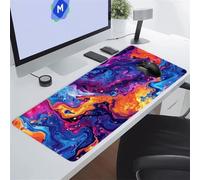 GOOFEI Gaming Mouse Pad 27.5x15.7x0.08 inch Mouse Mat Large Blue Fluid Non-Slip Desk Mat | Stitched Edges, Smooth Glide, Extended Desk Pad, Fits Keyboard & Mouse, for Gaming and Home Office