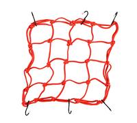 GOOFIT 12" x 12" Elasticated Bungee Luggage Cargo Net with Hooks Hold Down Replacement For Motorcycles Motorbike ATV Bikes Cars Trucks Red