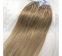 GOOFIT 22" Micro Loop Hair Extensions Real Human Hair Extensions Double Ring Beads - 1g/s 50s/pack - (22" #16 Honey Blonde)