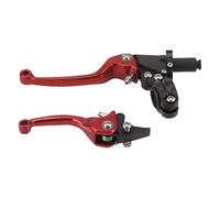 GOOFIT 22mm 1 Pair Motorcycle Universal ASV Anti Fall Folding Brake and CNC Clutch Levers (Red)
