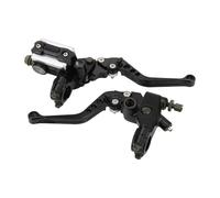 GOOFIT 22mm Black Universal Motorcycle Brake Clutch Lever Handlebar Brake Master Cylinder Reservoir Brake Levers Set Replacement for Dirt Bike Scooters
