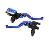 GOOFIT 22mm Blue Universal Motorcycle Brake Clutch Lever Handlebar Brake Master Cylinder Reservoir Brake Levers Set Replacement for Dirt Bike Scooters