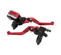 GOOFIT 22mm Red Universal Brake Clutch Lever Handlebar Brake Master Cylinder Set Replacement for Dirt Bike Scooters