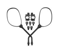 GOOFIT 8mm Rearview Mirror Black Clamp Adaptor Motorcycle Off Road Motorbike Scooter Pair Side Mirrors with Handlebar Mount Replacement For most brands of Motorbike Street Bike ATV Scooter