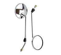 GOOFIT 8mm Thread Round Silver Plating Rearview Mirror Replacement For 50cc 70cc 90cc 110cc 125cc 150cc 200cc 250cc ATV Scooter Motorcycle pack of 2