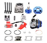 GOOFIT Blue 44-6 Big Bore Cylinder Piston kit with Carburetor Air Filter ignition coil Set Replacement for 43cc 47cc 49cc Pocket Bike Atv Quad Mini Motocross