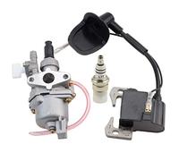 GOOFIT Carburetor with Ignition Coil Spark Plug Replacement for 2 Stroke 47cc 49cc Pocket Bike Super Bike Mini Quad