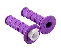 GOOFIT Handlebar Grips 7/8" 22mm Purple white Throttle pipeline CNC Handlebar Throttle Handlebar Grips Group Replacement for 50cc-250cc Dirtbike Go Karts Atvs Most Scooters Pitbike