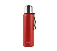 GOOFIT Insulated Thermos with Cup Outdoor Sports Stainless Steel Thermos Vacuum Sealed Coffee Bottle Travel Mug Thermos Flask BPA Free Keeps Cold 24H Hot 24H 27Oz（Red）