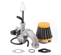 GOOFIT PZ22 Carburetor Hand Choke Metal Intake Manifold Metal Golden Air Filter Fuel Filter Gasket 22mm Carb Replacement for 4 Stroke 50cc 70cc 80cc 90cc 110cc 125cc Dirt Bike and Go Kart ATV Quad