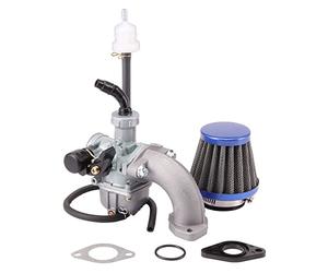 GOOFIT PZ22 Carburetor with Hand Choke Metal Intake Manifold Pipe Blue Air Filter Fuel Filter Gasket 22mm Carb Replacement for 4 Stroke 50cc 70cc 80cc 90cc 110cc 125cc Dirt Bike and Go Kart ATV Quad