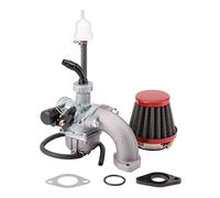 GOOFIT PZ22 Carburetor with Hand Choke Red Air Filte Intake Manifold Pipe Fuel Filter Gasket Carb Replacement for 4 Stroke 50cc 70cc 80cc 90cc 110cc 125cc Dirt Bike and Go Kart ATV Quad