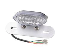 GOOFIT Universal Motorcycle Silver Rear Brake Tail Light with Signals Indicator Backup Lamps Bulbs Integrated Turn For Bicycle Scooter ATV