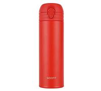 GOOFIT Water Bottle Double Wall Vacuum Insulated Thermos Beverage Coffee Bottle Stainless Steel Travel Mug Thermos Flask BPA Free Keeps Cold 24H Hot 24H 16 Oz（Red）