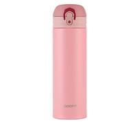 GOOFIT Water Bottle Double Wall Vacuum Insulated Thermos Beverage Coffee Bottle Stainless Steel Travel Mug Thermos Flask BPA Free Keeps Cold 24H Hot 24H 16 Oz（Pink）