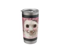Goofy Ahh Cat Meme Dank Cursed Weirdcore Funny Dank Meme Stainless Steel Insulated Tumbler