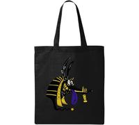 Goofy Anubis Egyptian God Natural Ecological Cotton Tote Bag Black