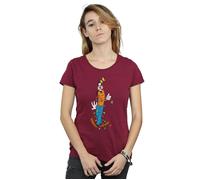 Goofy Christmas Lights Cotton T-Shirt Disney Burgundy XXL
