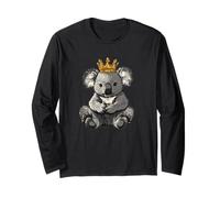 Goofy Koala with Crown for a Hilarious Reign Long Sleeve T-Shirt