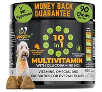 Googipet 10 in 1 Dog Multivitamin Chewable with Dog Probiotics for Gut Health, Dog Vitamins and Supplements w/Vitamin C & Glucosamine for Joint Support - Omega 3s (Peanut Butter & Pumpkin Flavor)