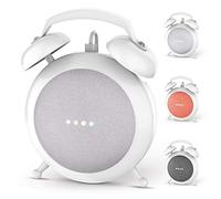 Google Home Mini Stand Holder, Retro Alarm Clock Stand Mount Base Protective Case Compatible with Google Home Mini and Nest Mini (White)