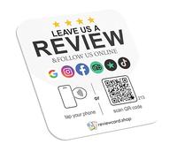 Google NFC + QR Review Plate for Businesses - Collect Google, Facebook, Trustpilot & TripAdvisor Reviews - Tap to Leave a Review or Follow Online - Contactless Social Media Plate