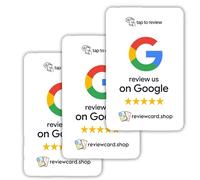 Google NFC Review Card | Contactless Review Card | Collect 5* Reviews & Rank at The Top of The Google Search (3 Pack Google Cards)