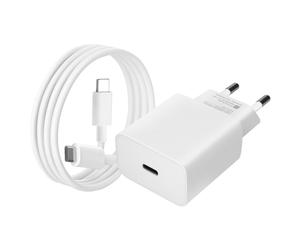 Google Original Google USB-C 18W Wall Charger + USB-C Charging Cable, White