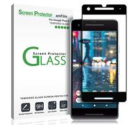 Google Pixel 2 Screen Protector Glass, amFilm Full Cover Tempered Glass Screen Protector with Dot Matrix for Google Pixel 2 (Black)