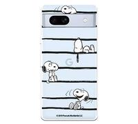 Google Pixel 7A Case Official Peanuts Snoopy Stripes to Protect Your Mobile Phone - Transparent Flexible Silicone Google Case with Official Snoopy License