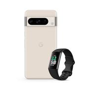 Google Pixel 8 Pro - Unlocked Android Smartphone with telephoto lens - Porcelain, 128GB + Fitbit Charge 6 Activity Tracker - Obsidian/Black Aluminium