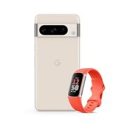 Google Pixel 8 Pro - Unlocked Android Smartphone with telephoto lens - Porcelain, 256GB + Fitbit Charge 6 Activity Tracker - Coral/Champagne Gold Aluminium