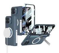 Google Pixel Fold Case - Magsafe Compatible, Full Body Shockproof Case with Built-in Screen & Hinge Protection, Kickstand (Blue)