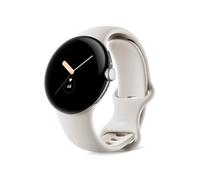 Google Pixel Watch - Android smartwatch with activity tracking - Heart rate tracking watch - Polished Silver Stainless Steel case with Chalk Active band, LTE