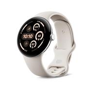 Google Pixel Watch 3 (45 mm) - Android smartwatch with heart rate tracking, advanced running from Fitbit, fitness insights, 24-hour battery - Polished Silver Aluminium Case - Porcelain band - LTE