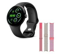 Google Pixel Watch 3 45mm Qualcomm Cortex M33 32GB Wifi Black Smartwatch with Additional Bands Bundle measuring 140-215 mm