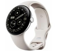 Google Pixel Watch 4 (45 mm) - Android smartwatch with Domed Display, Comprehensive Health and Fitness Tracking and Help from Gemini - Polished Silver Aluminium Case - Porcelain Active Band - Wi-Fi