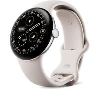 GOOGLE Pixel Watch 4 4G LTE - Silver Aluminium Case with Porcelain Active Band, 45 mm, White,Silver/Grey