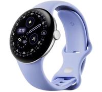 GOOGLE Pixel Watch 4 WiFi - Silver Aluminium Case with Iris Active Band, 41 mm, Blue,Silver/Grey