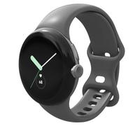 Google | Pixel Watch | Android Smartwatch with Fitbit Activity Tracking | Fitness and Sleep Tracker with Heart Rate Tracker | 41mm (Polished Silver case w/Charcoal Gray Active Band)