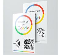 Google review card v3 from eylet | No Subscription, faster NFC Taps and QR code for instant sharing of the Google review link for your business, works with iPhone and Android.