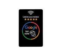 Google Review NFC Card - Tap Here Smart Review Plate with QR Code | Google Maps Review Sign for Business, Restaurants, Salons | NFC Review Card for Android & iPhone | Acrylic Counter Display