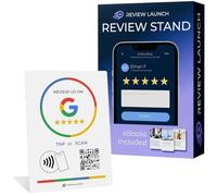 Google Review Tap Card Stand | Boost Online Reviews and Google Rank with Fast Zappy NFC Tap QR Code Stand Works Like Digital Business Card tap dot Card | iPhone Android Friendly (1 Large Stand)